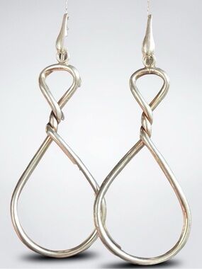Signed Vintage Dyadema 925 Italy Twisted Drop Earrings